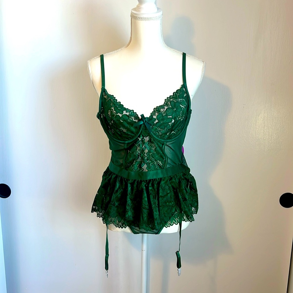NWT Lace green teddy lingerie sz xl